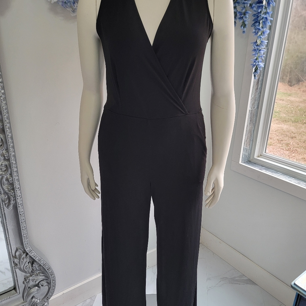 Nina Leonard Black Women’s Jumpsuit Size M With Pockets